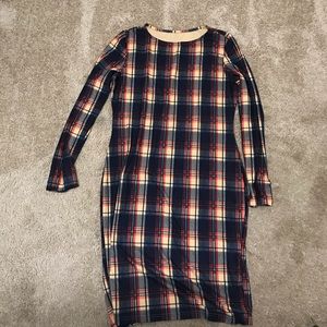 Woman's Plaid Long Sleeve Dress Size X- Large